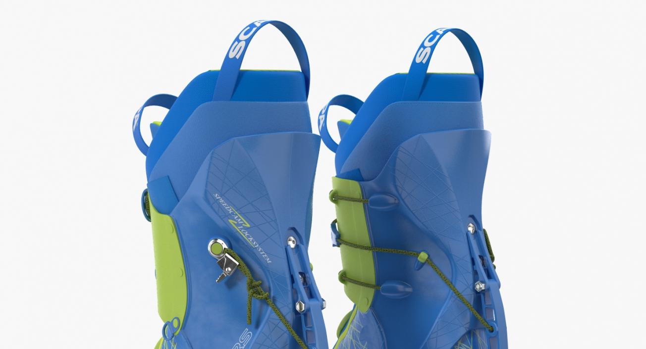 Ski Boots Blue 3D model