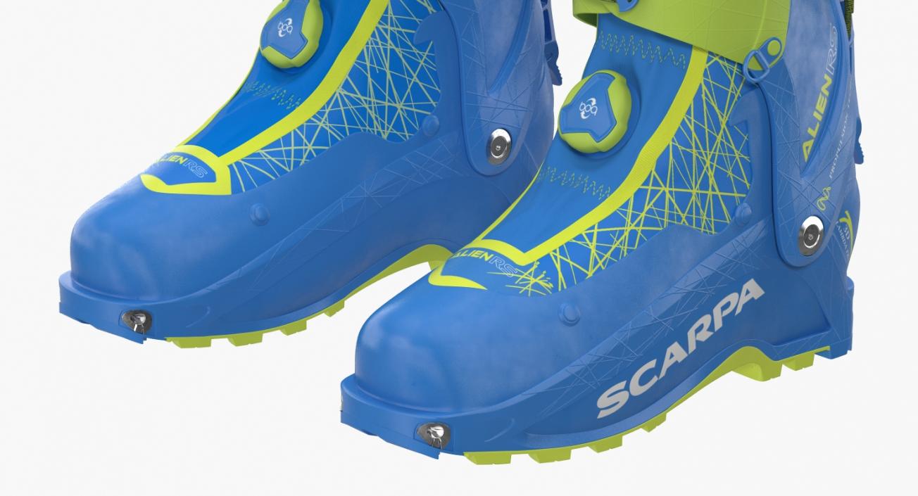 Ski Boots Blue 3D model