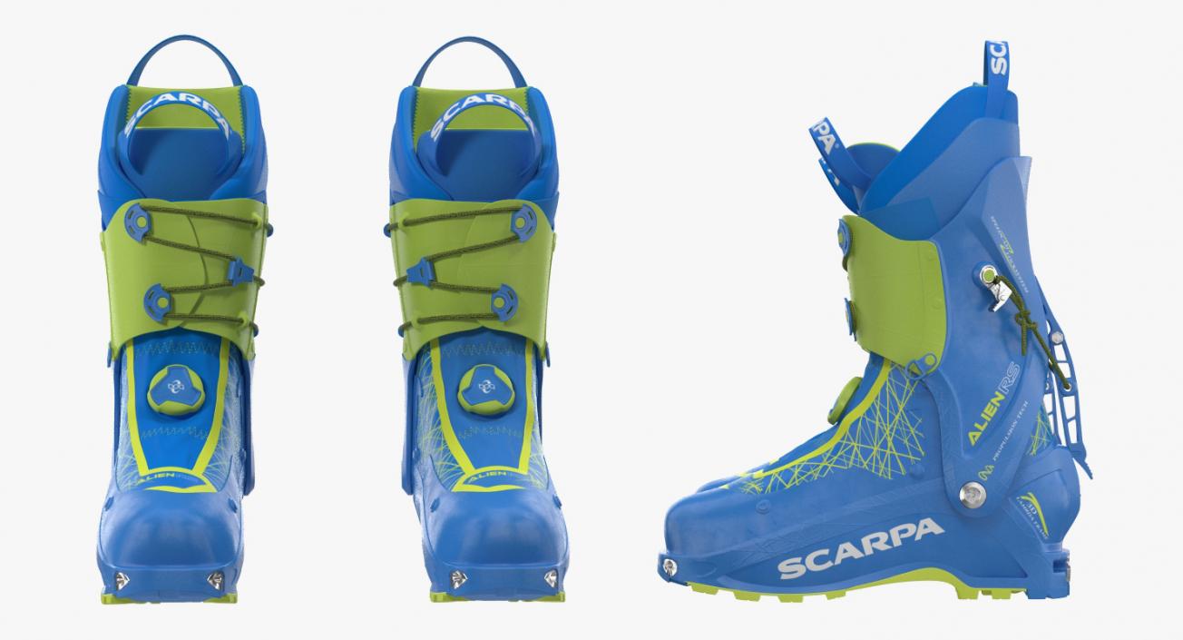 Ski Boots Blue 3D model