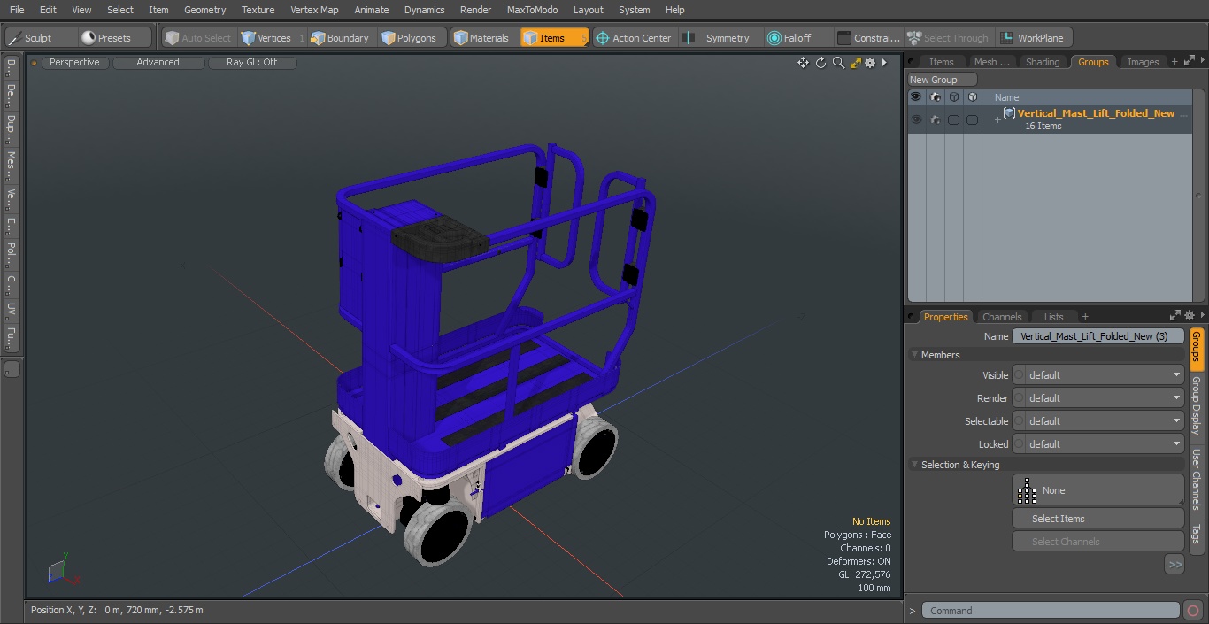 Vertical Mast Lift Folded New 3D model