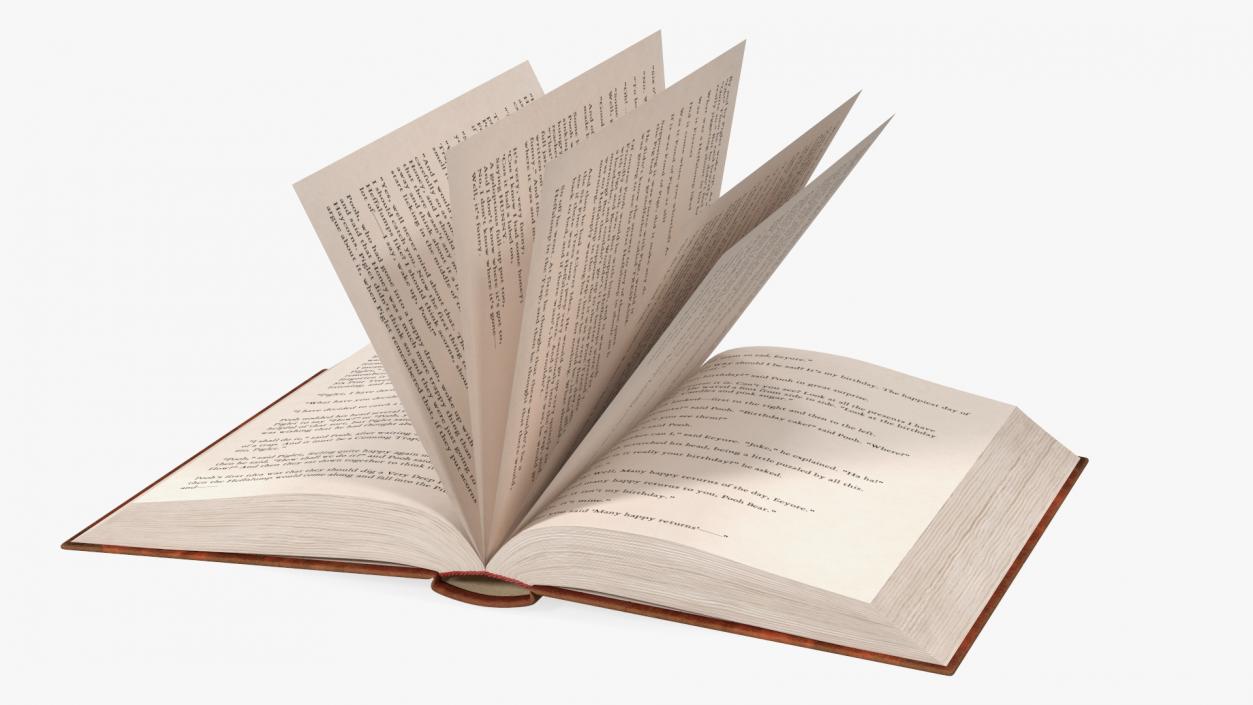 Hardcover Book Red English Text Rigged for Cinema 4D 3D