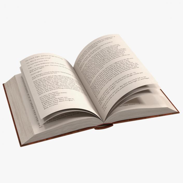 Hardcover Book Red English Text Rigged for Cinema 4D 3D