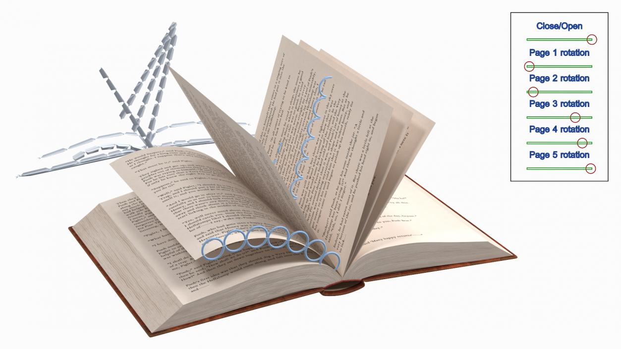 Hardcover Book Red English Text Rigged for Cinema 4D 3D