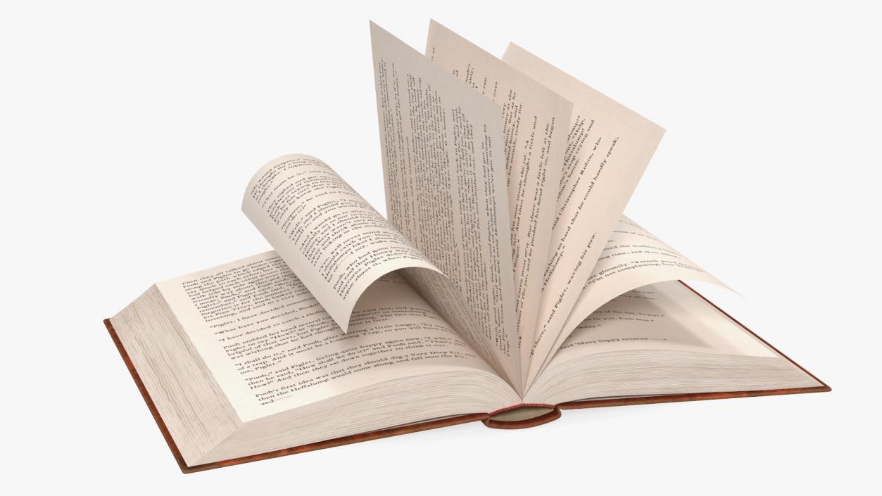 Hardcover Book Red English Text Rigged for Cinema 4D 3D