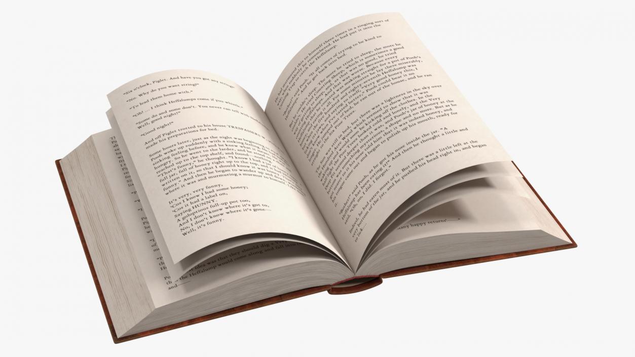 Hardcover Book Red English Text Rigged for Cinema 4D 3D