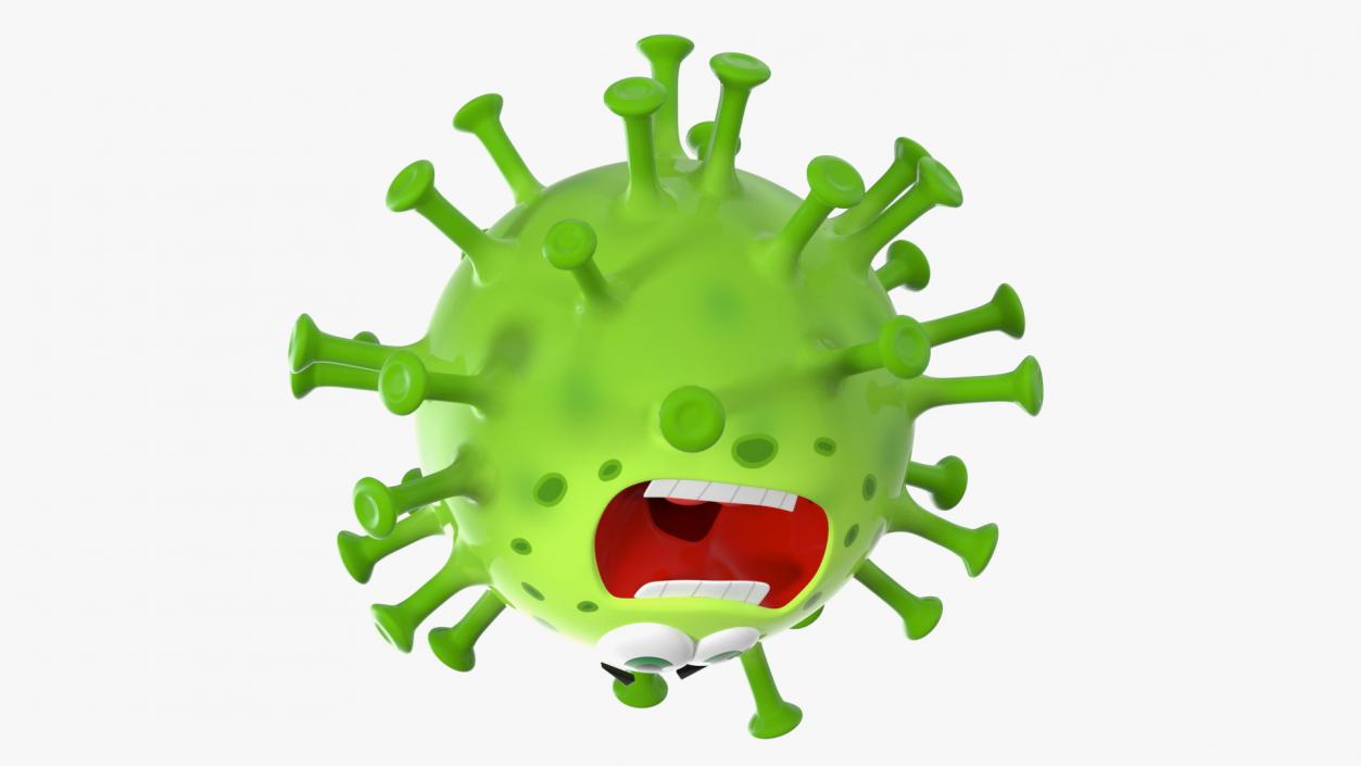 3D Covid Emoji Scared model