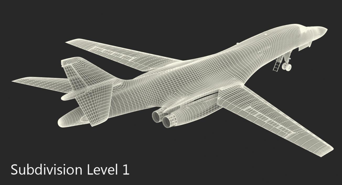 3D Strategic Bomber Rockwell B-1 Lancer Rigged model