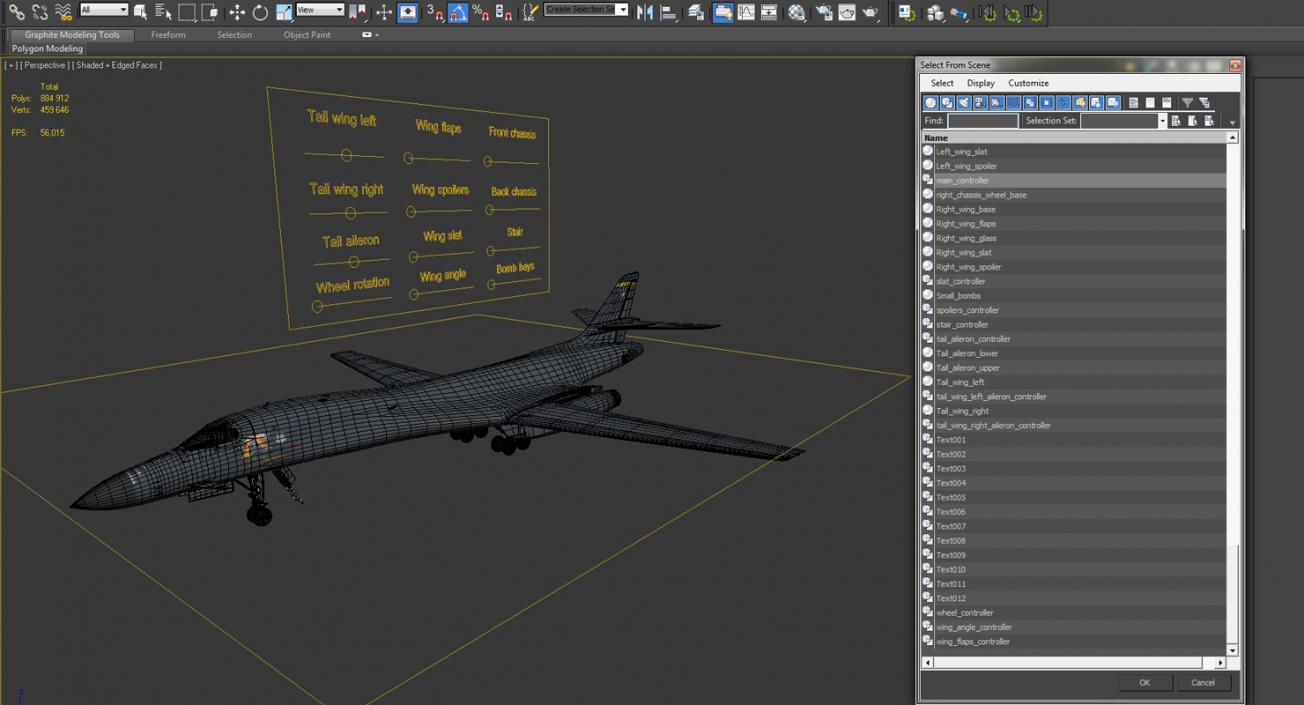 3D Strategic Bomber Rockwell B-1 Lancer Rigged model