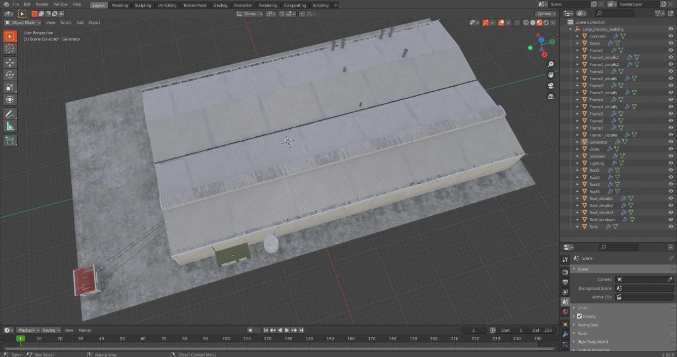 Large Factory Building 3D