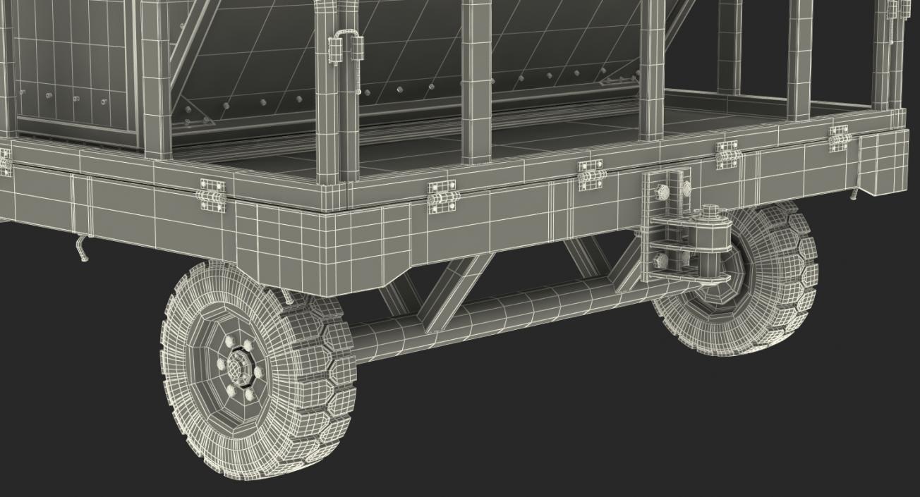 Airport Luggage Trolley Baggage Trailer with Container 3D model