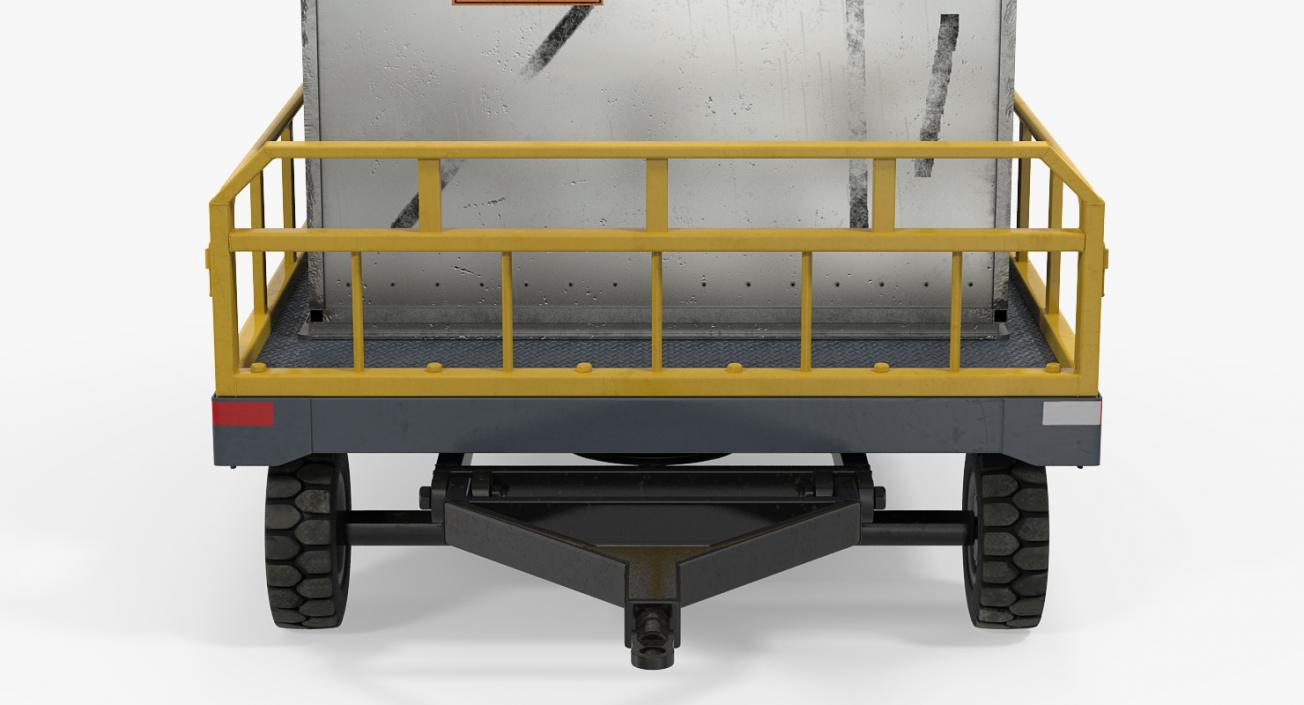 Airport Luggage Trolley Baggage Trailer with Container 3D model