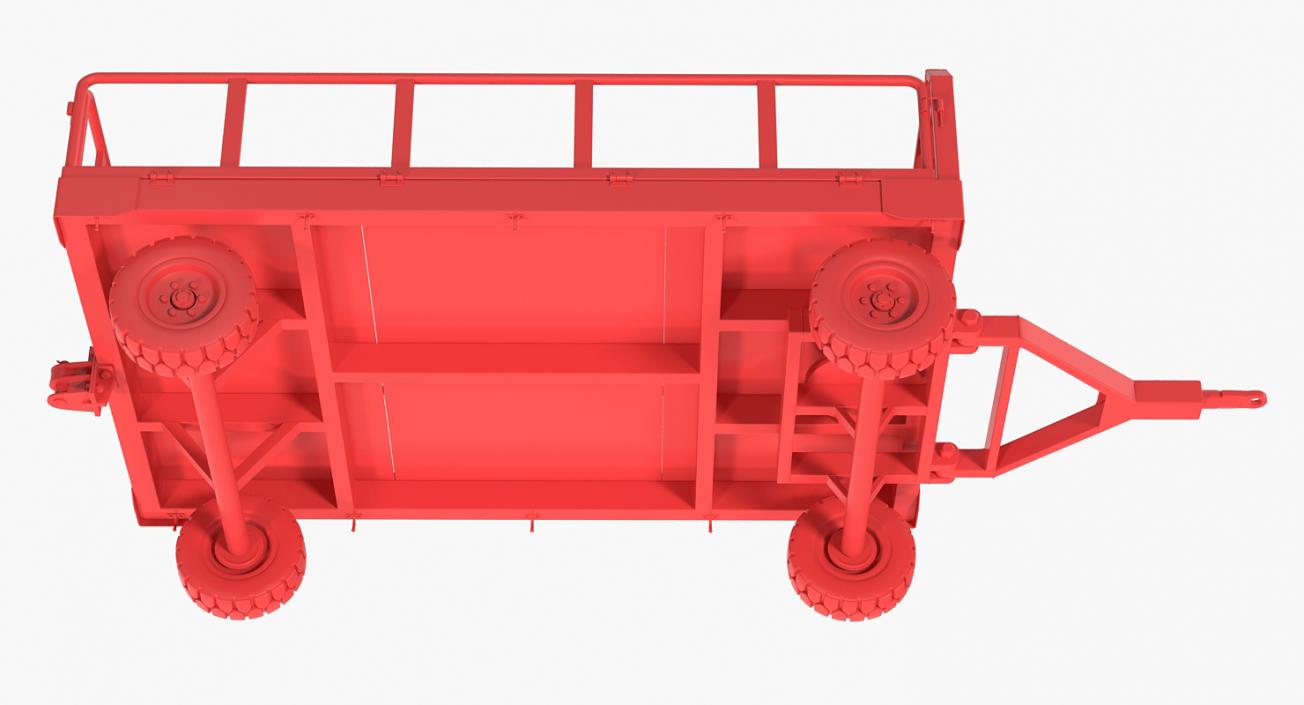 Airport Luggage Trolley Baggage Trailer with Container 3D model