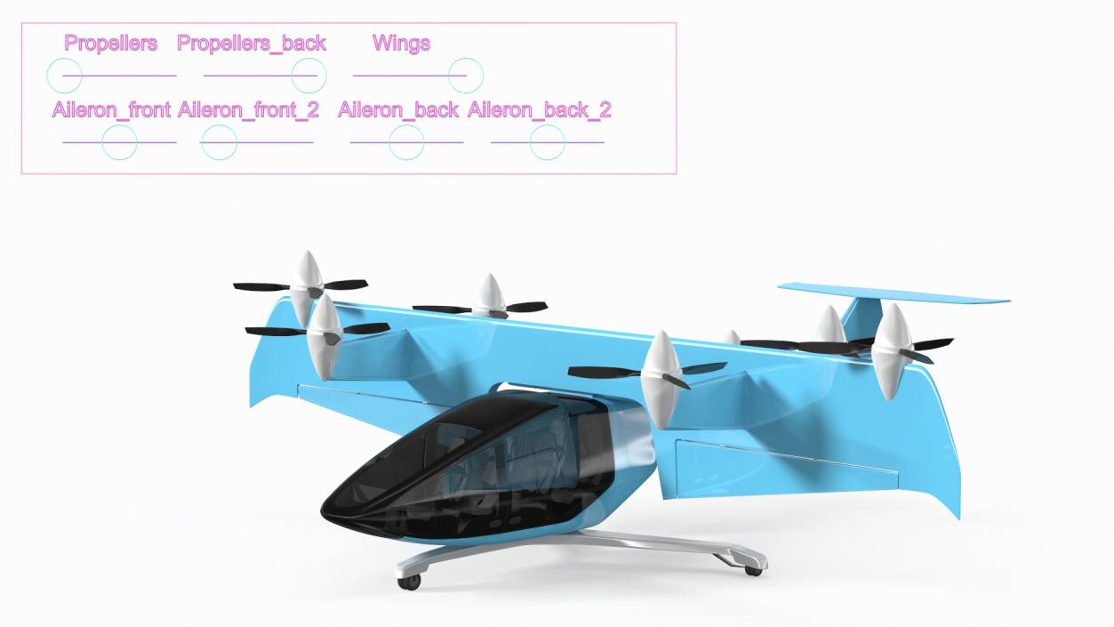 3D Futuristic Airplane Rigged