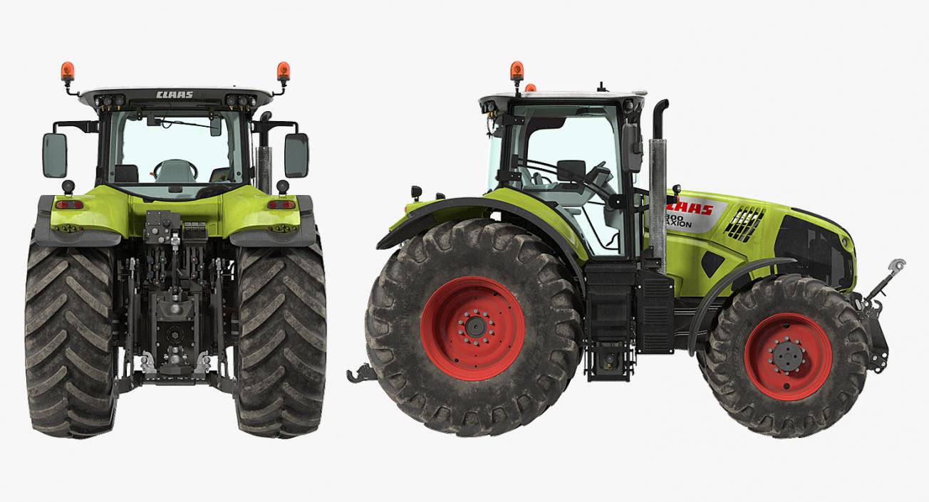 3D Claas Axion 800 Tractor Dirty Rigged