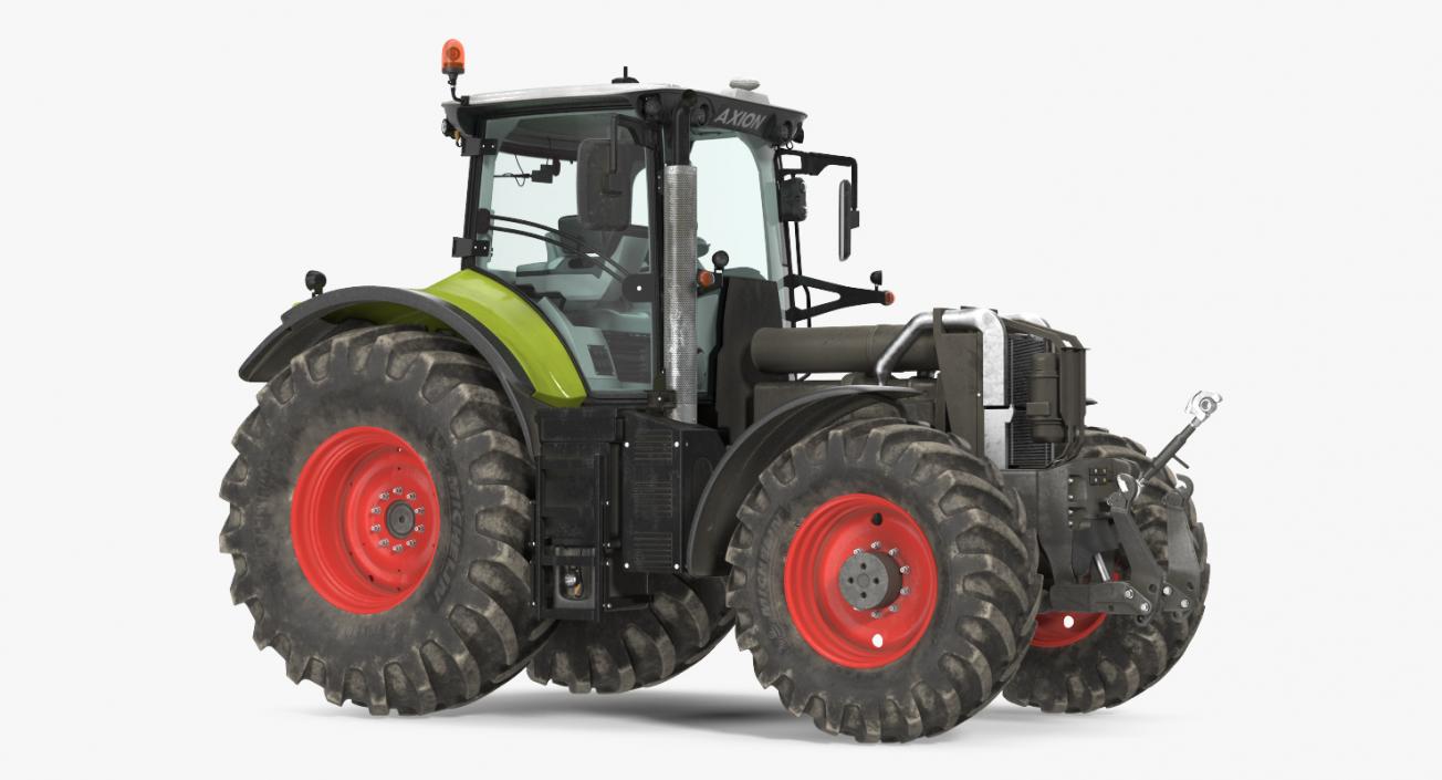 3D Claas Axion 800 Tractor Dirty Rigged