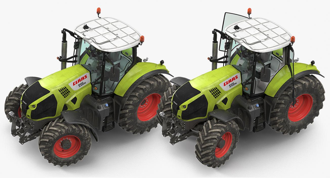 3D Claas Axion 800 Tractor Dirty Rigged