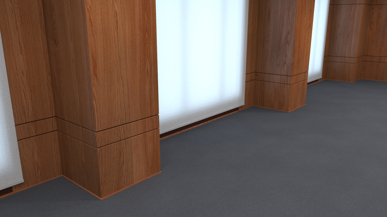 Wooden Meeting Room 3D model