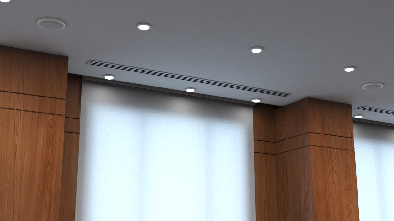 Wooden Meeting Room 3D model