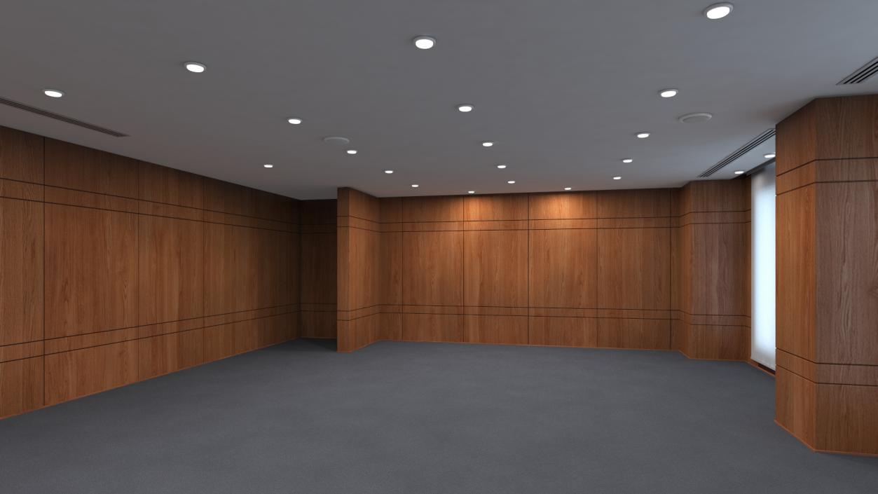 Wooden Meeting Room 3D model