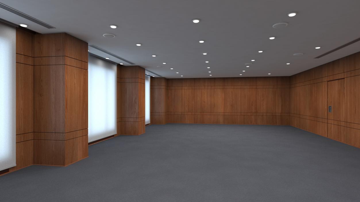 Wooden Meeting Room 3D model