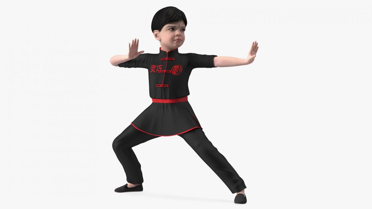 3D model Asian Child Boy in Kimono