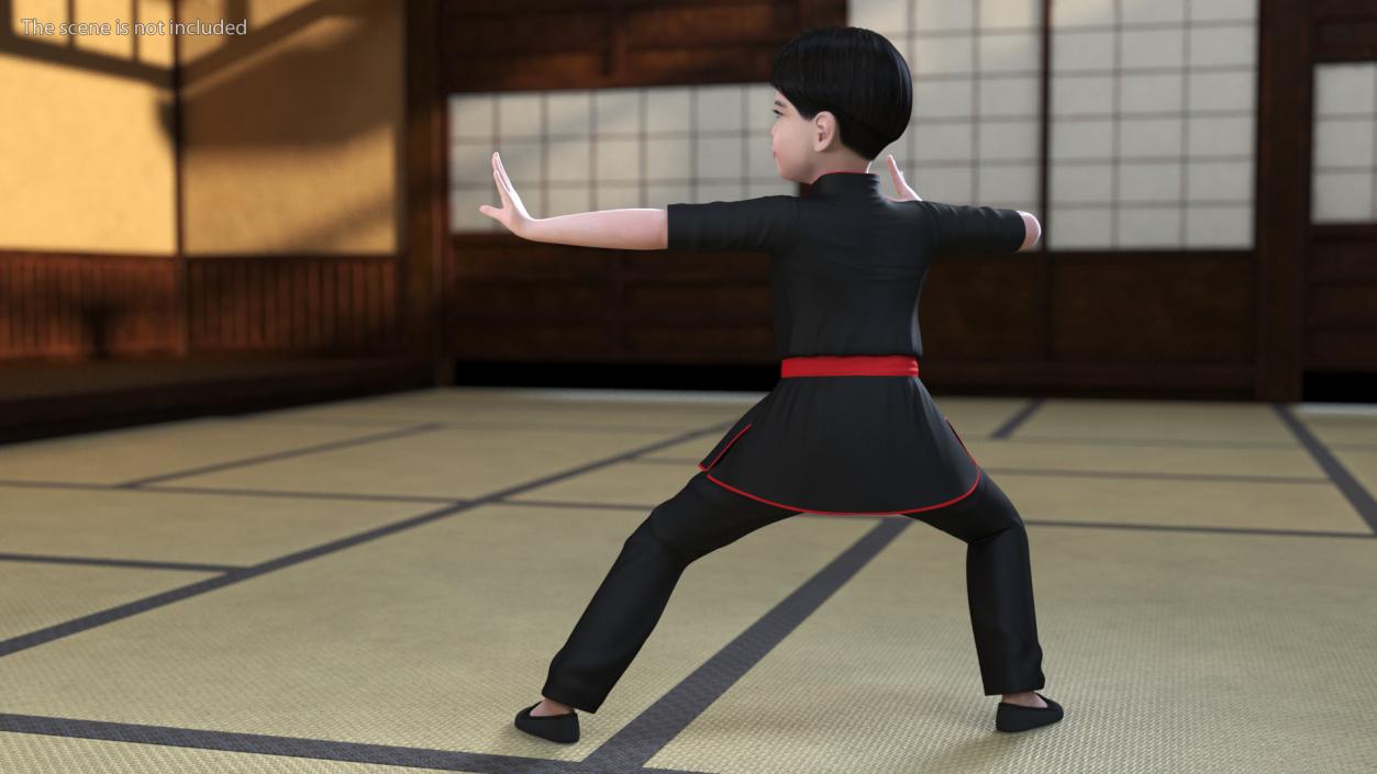 3D model Asian Child Boy in Kimono