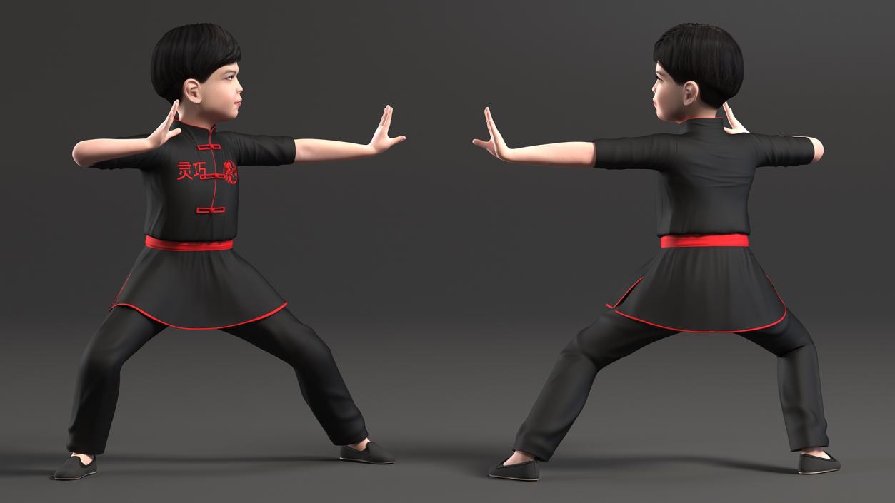 3D model Asian Child Boy in Kimono