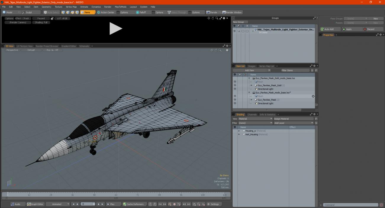 HAL Tejas Multirole Light Fighter Exterior Only 3D