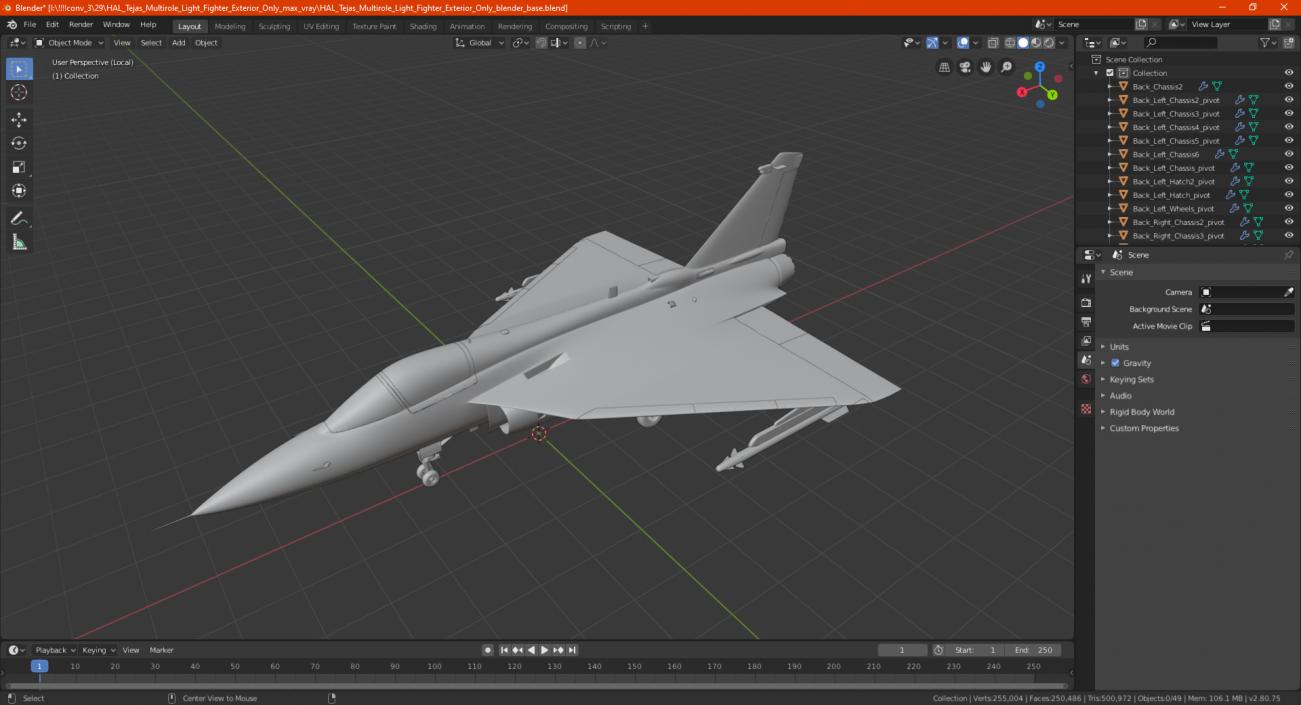 HAL Tejas Multirole Light Fighter Exterior Only 3D