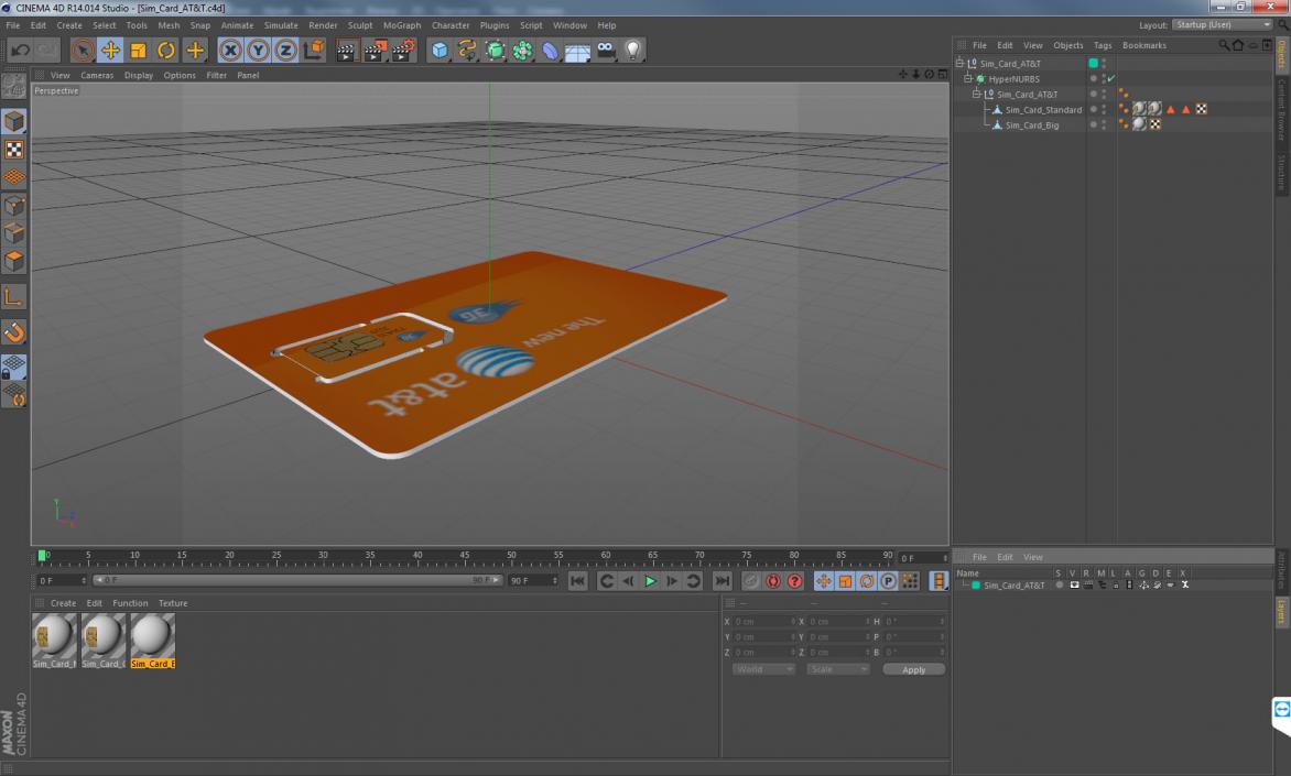 3D Sim Card AT&T model