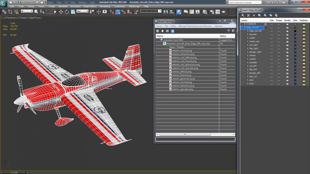 3D Aerobatic Aircraft Zivko Edge 540 model