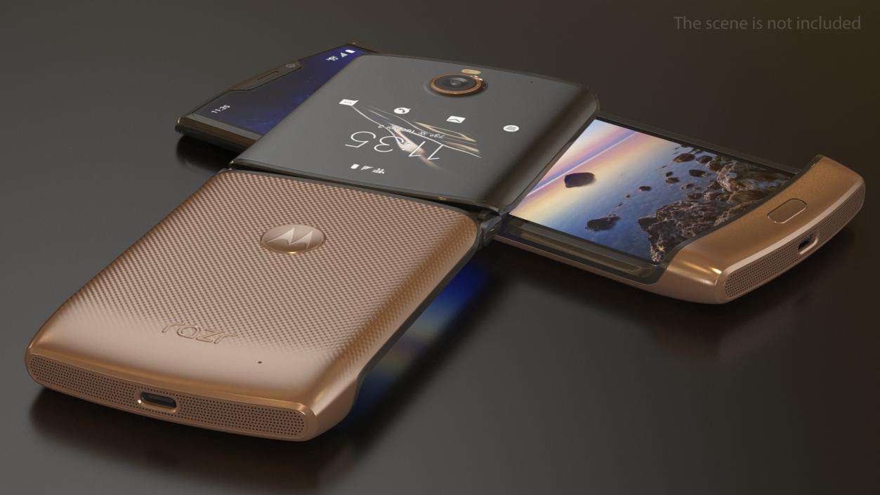 3D Bronze Motorola Razr Flip Phone 2020