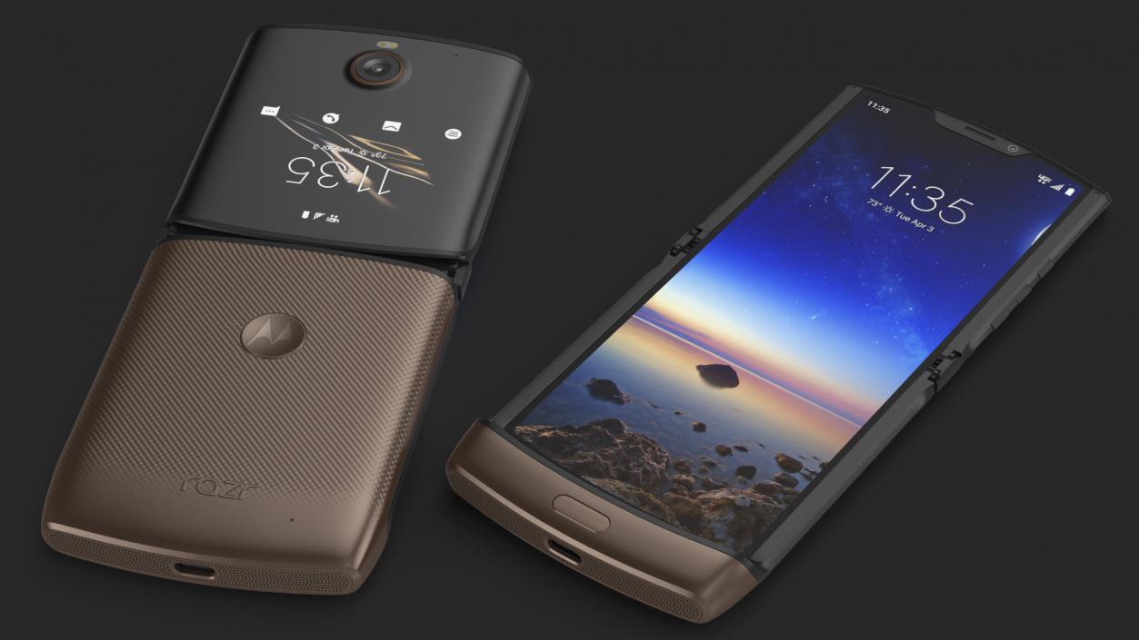 3D Bronze Motorola Razr Flip Phone 2020