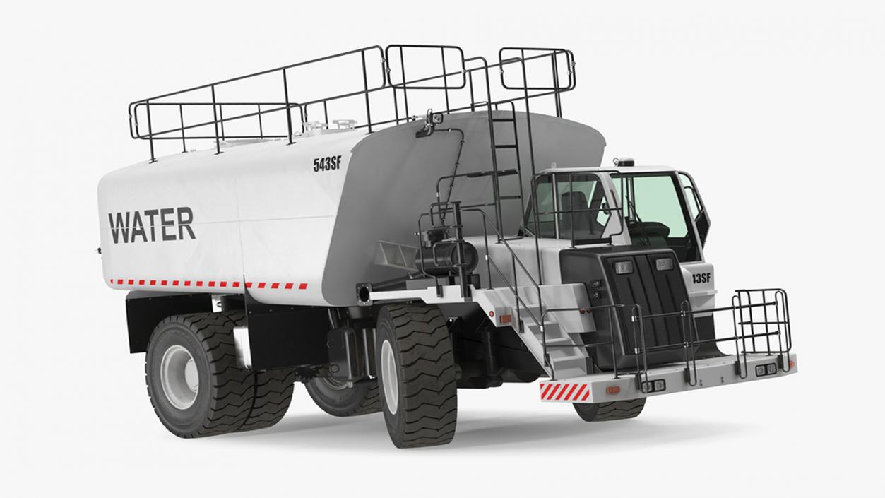 3D Construction Water Truck White Rigged for Maya