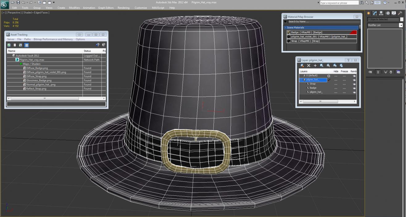 3D Pilgrim Hat