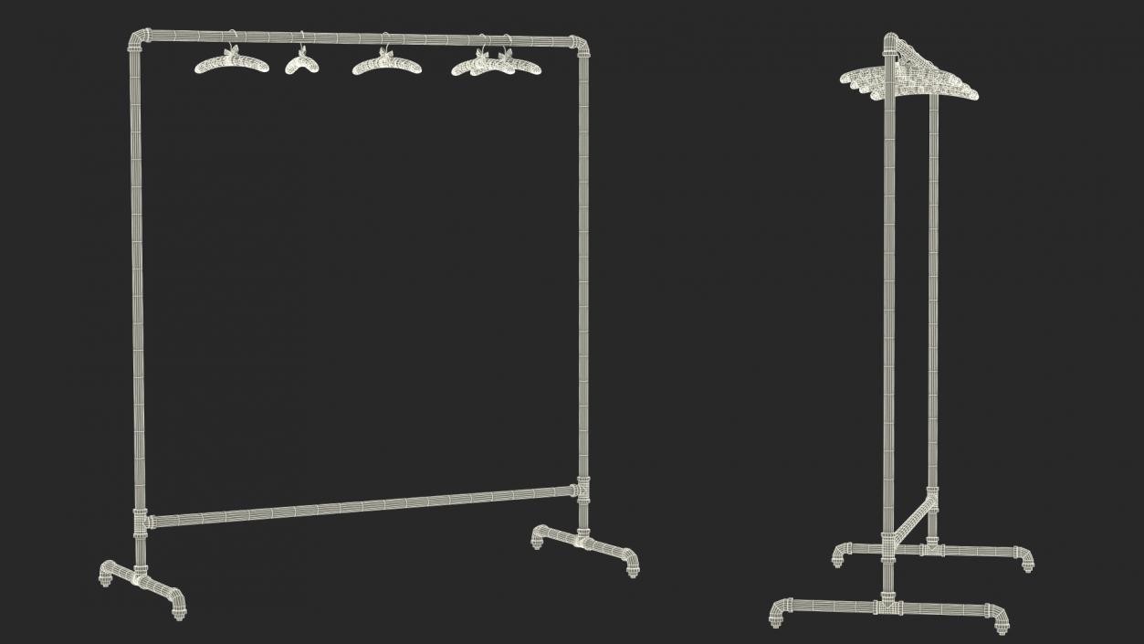 Coat rack Black 2 3D