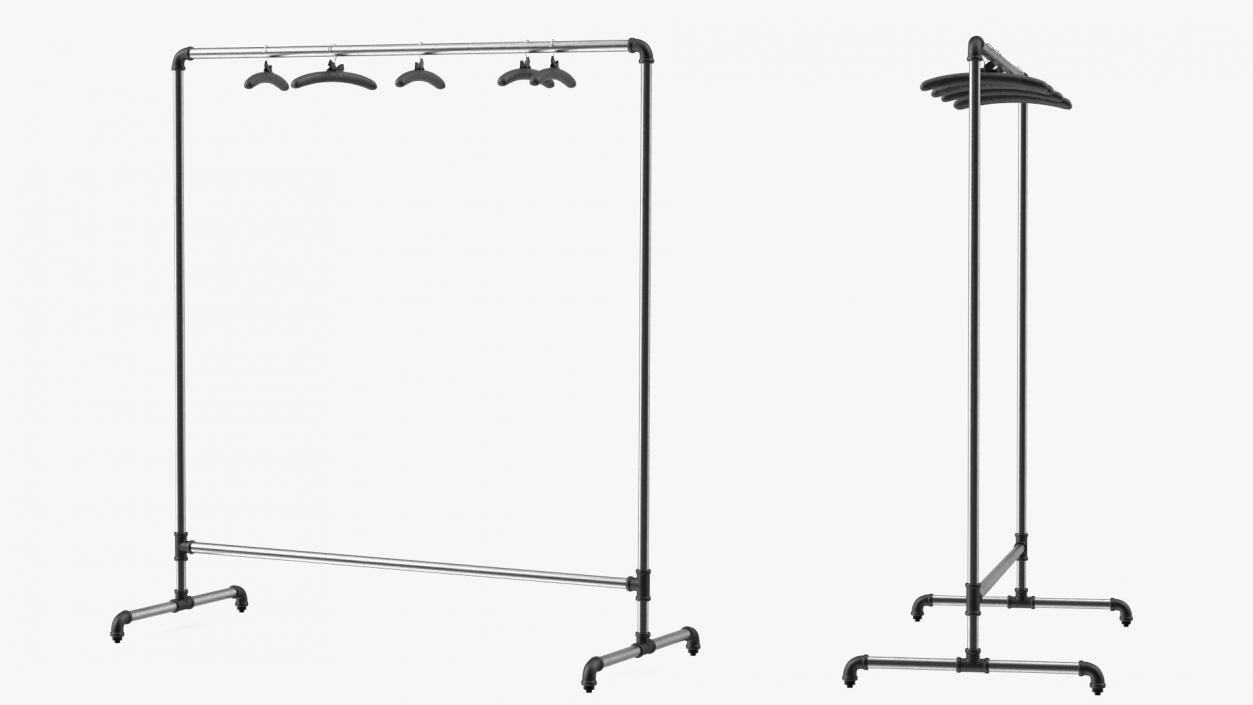 Coat rack Black 2 3D