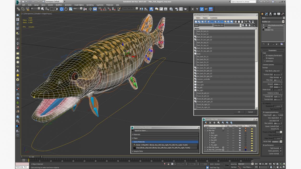 3D Pike Fish Rigged