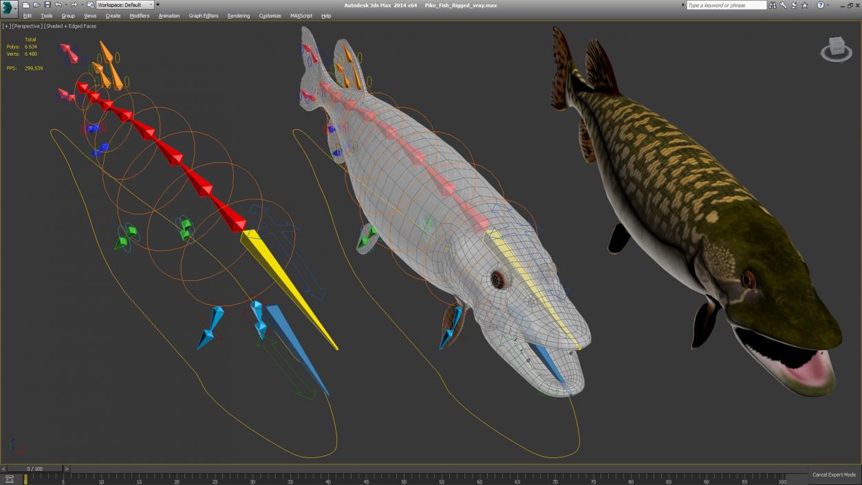 3D Pike Fish Rigged