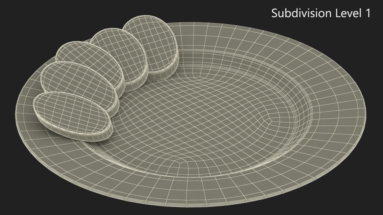 3D Half Smoked Sausage on Plate model