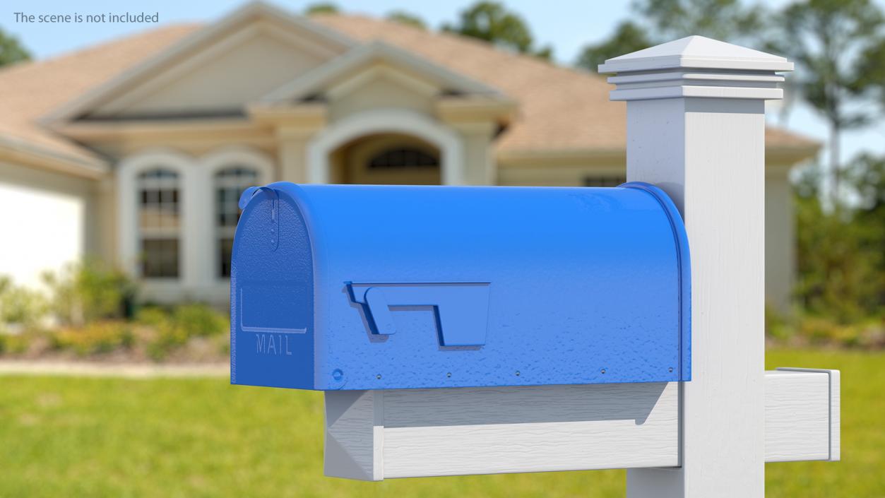 3D model Blue Painted Mailbox