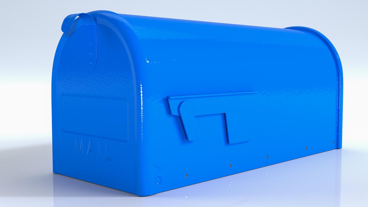 3D model Blue Painted Mailbox