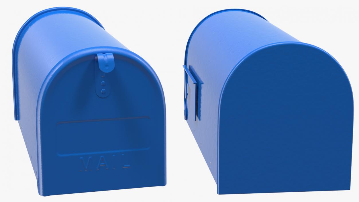 3D model Blue Painted Mailbox