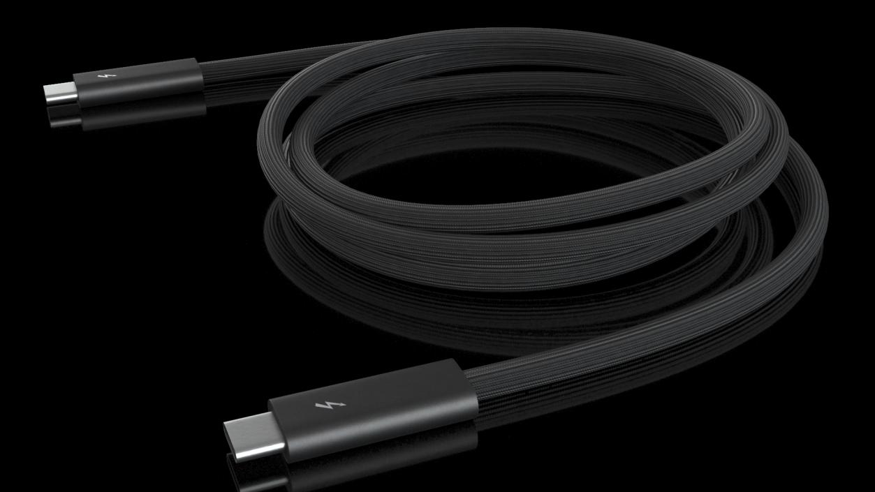 3D model Apple Thunderbolt 4 Pro Cable Black