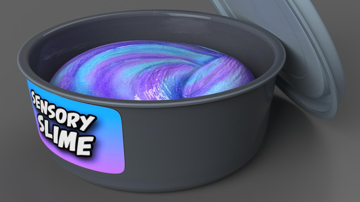 3D model Sensory Blue Purple Slimes Pot