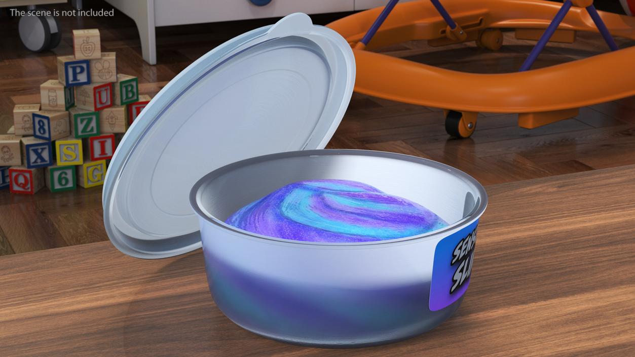 3D model Sensory Blue Purple Slimes Pot