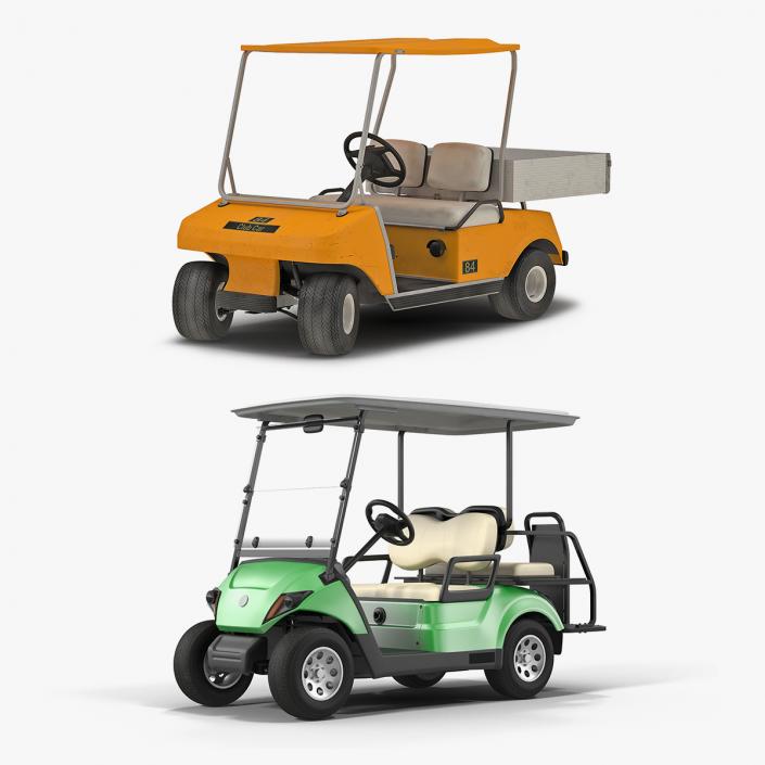 3D Rigged Golf Carts Collection model