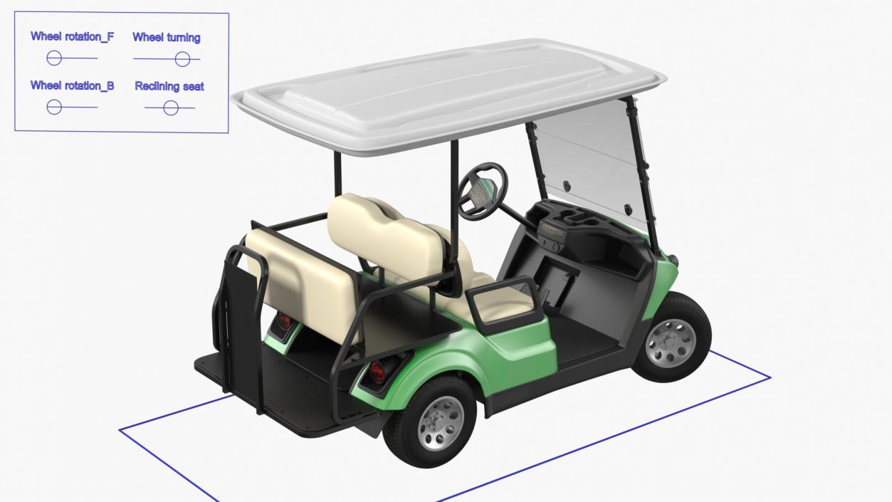 3D Rigged Golf Carts Collection model