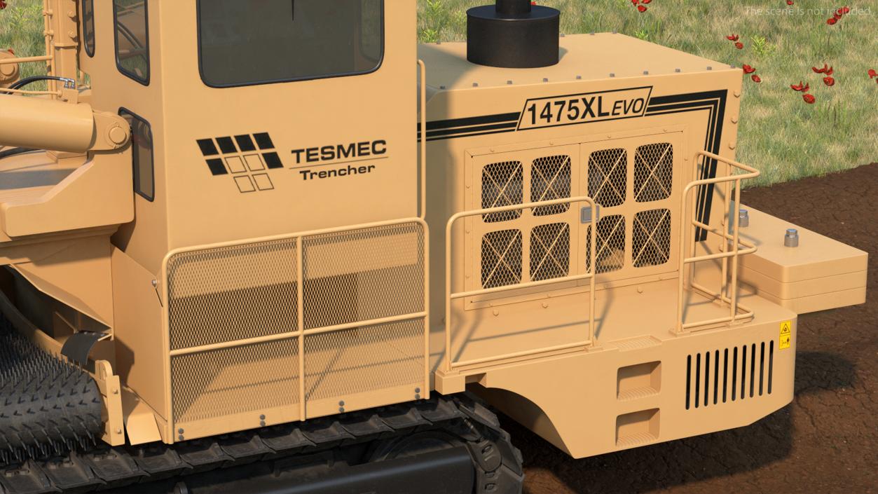 3D Trencher Tesmec 1475 XL EVO New Rigged model