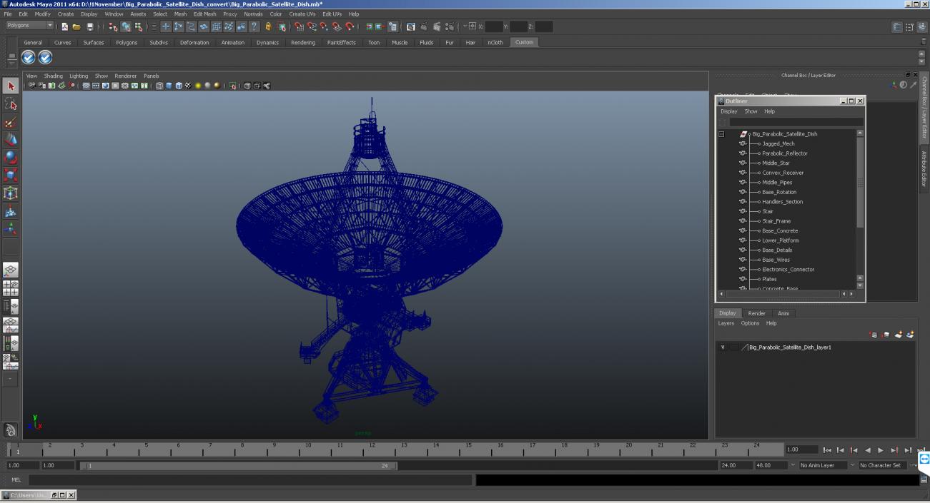 3D Big Parabolic Satellite Dish model